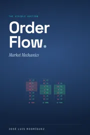 Cover of ORDER FLOW, Market Mechanics: dark blue background with three Footprint columns and the delta of each